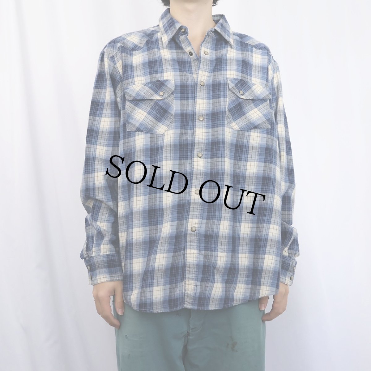 画像2: PENDLETON "AUSTIN SHIRT" チェック柄 ピマコットン×ウール ウエスタンシャツ XL (2)