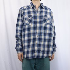 画像2: PENDLETON "AUSTIN SHIRT" チェック柄 ピマコットン×ウール ウエスタンシャツ XL (2)