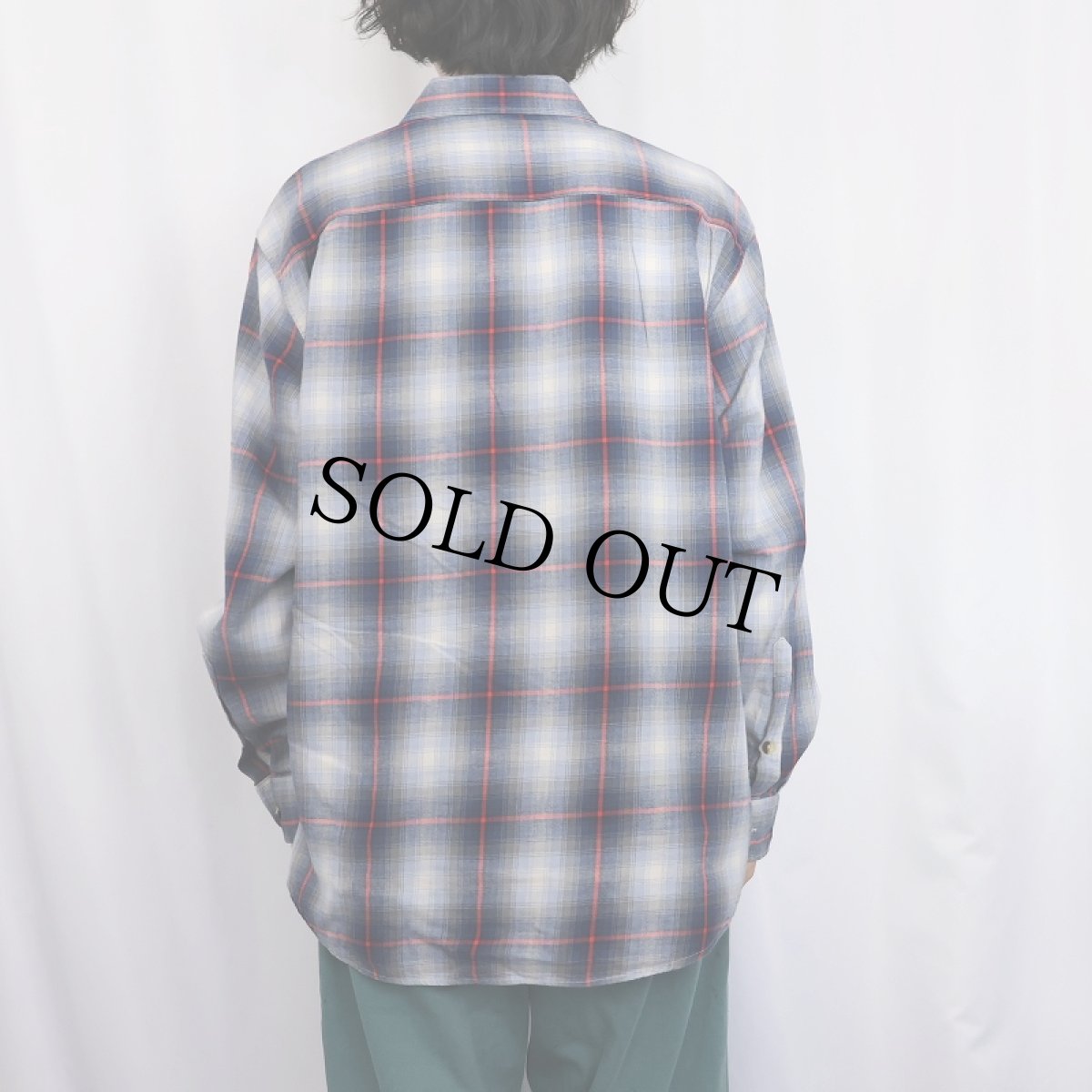 画像3: PENDLETON "PIONEER SHIRT" オンブレーチェック柄 ピマコットン×ウールシャツ XL (3)