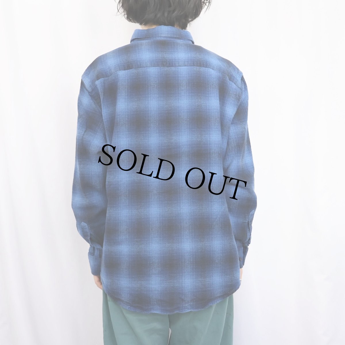 画像3: PENDLETON "MASON" オンブレーチェック柄 コットンボタンダウンシャツ L (3)