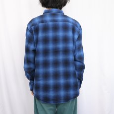 画像3: PENDLETON "MASON" オンブレーチェック柄 コットンボタンダウンシャツ L (3)