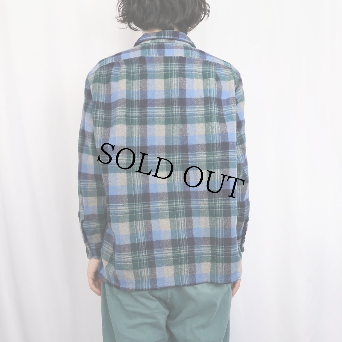 画像3: 70's PENDLETON USA製 チェック柄 ウールオープンカラーシャツ  (3)