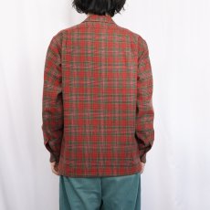 画像3: 70's PENDLETON USA製 チェック柄 ウールオープンカラーシャツ M (3)