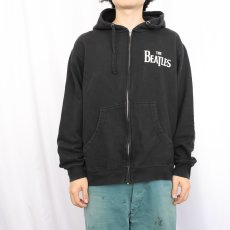 画像3: 2000's THE BEATLES ロックバンド プリントジップパーカー BLACK M (3)