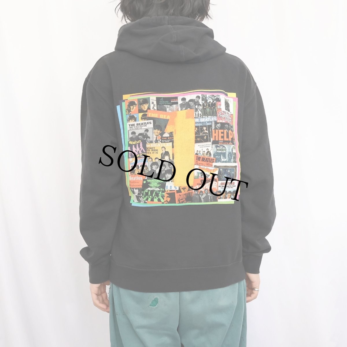 画像4: 2000's THE BEATLES ロックバンド プリントジップパーカー BLACK M (4)