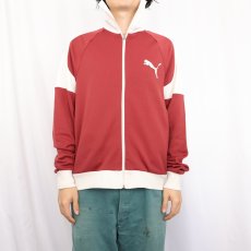 画像2: 2000's PUMA ロゴ刺繍 トラックジャケット M (2)