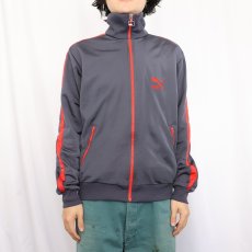 画像2: 80's PUMA ロゴ刺繍 トラックジャケット M (2)