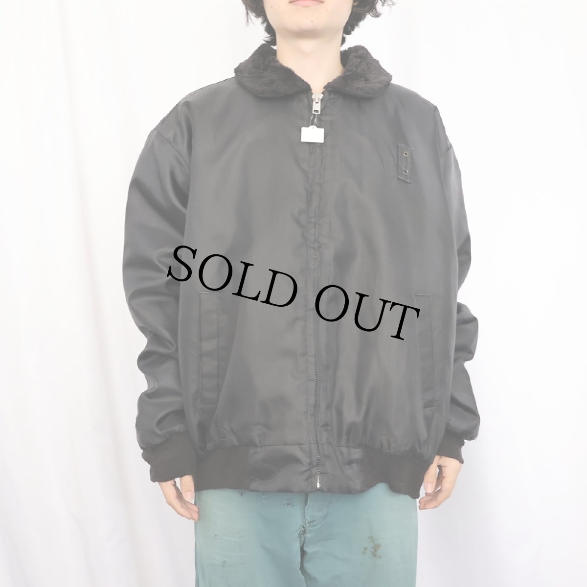 画像2: Law Pro "B-15 TYPE" キルティングライナー フライトジャケット BLACK XL (2)