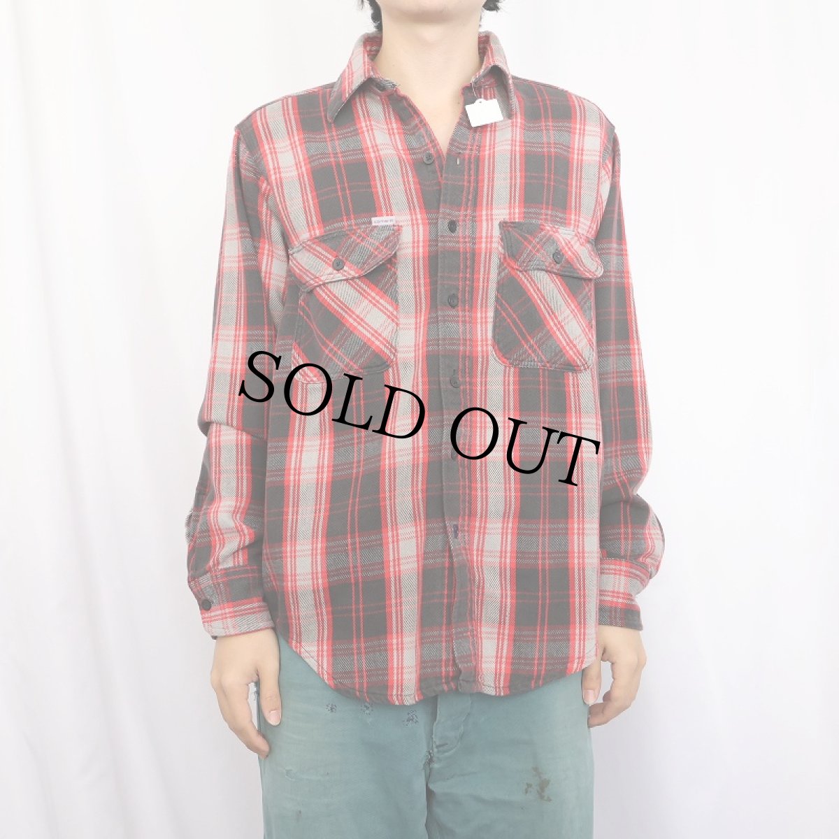 画像2: Carhartt チェック柄 ヘビーネルシャツ (2)