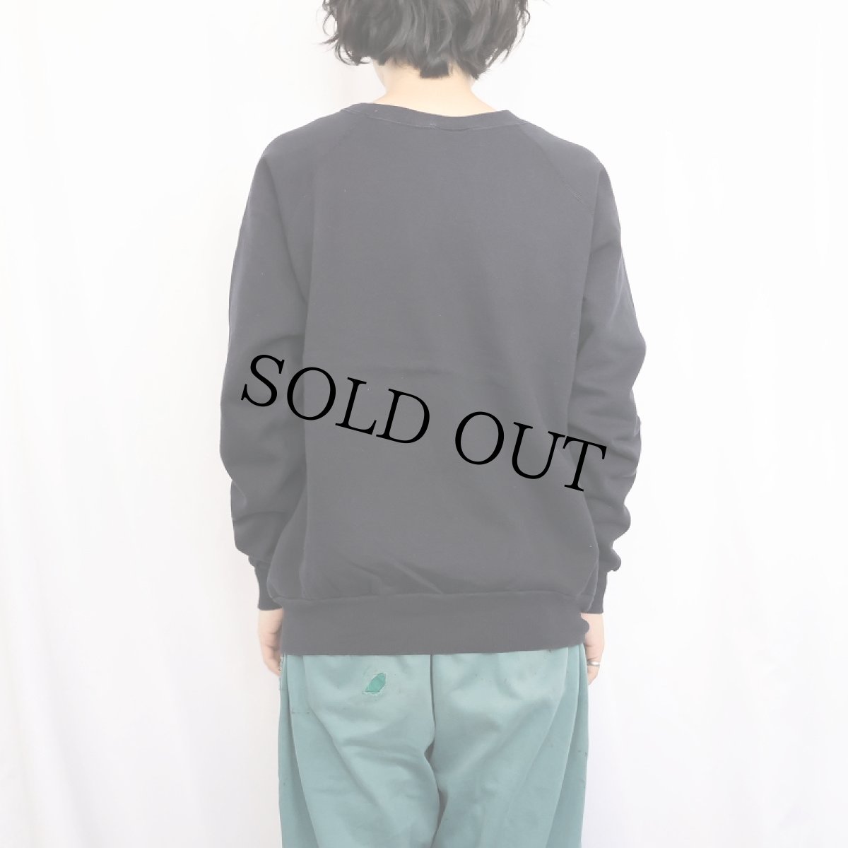 画像3: 90's Pannill by Hanes USA製 無地ラグランスウェット BLACK XL (3)