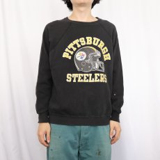 画像2: 80's Champion USA製 トリコタグ "PITTSBURGH" プリントスウェット BLACK XL (2)