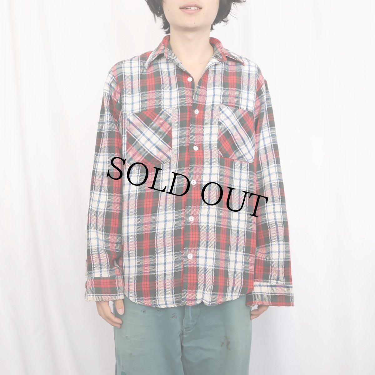 画像2: 70's JCPenney BIG MAC チェック柄 ヘビーネルシャツ M (2)