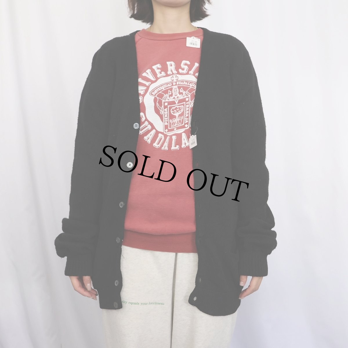 画像2: 60's アルパカニットカーディガン BLACK (2)