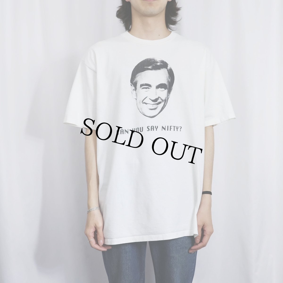 画像3: 90's Mr Rogers USA製 "CAN YOU SAY NIFTY?" 司会者プリントTシャツ XL (3)