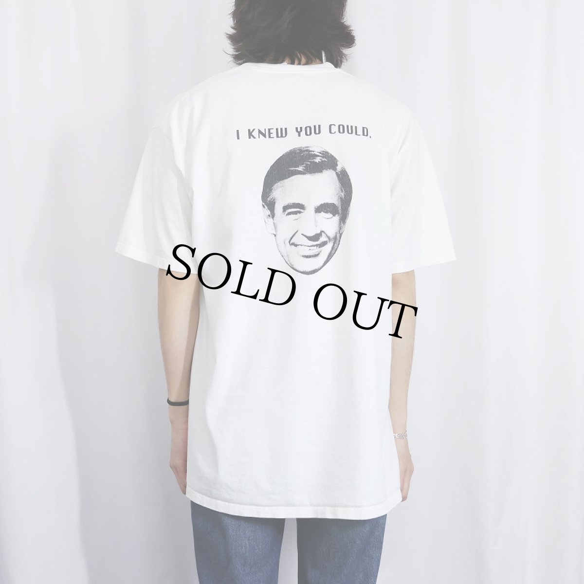 画像4: 90's Mr Rogers USA製 "CAN YOU SAY NIFTY?" 司会者プリントTシャツ XL (4)