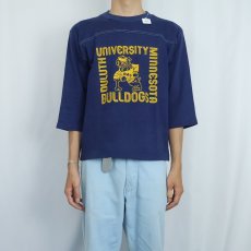 画像2: 〜80's "Minnesota Duluth Bulldogs" フットボールTシャツ NAVY (2)