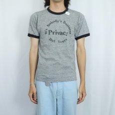 画像3: 70〜80's "It's Nobody's Business But Yours Privacy" プリントリンガーTシャツ (3)