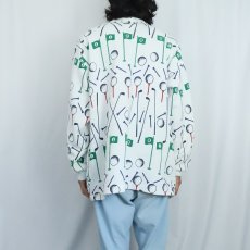 画像3: 90's MICHIGAN RAG CO. USA製 ゴルフ柄 スウェットカーディガン L/XL (3)