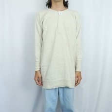 画像2: 50〜60's LACKAWANNA UNDERWEAR 猫目ボタン ヘンリーネックアンダーシャツ L (2)