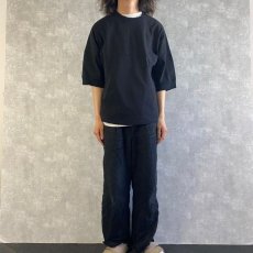 画像2: Feeet ORIGINAL GARMENTS "Wide Chest S/S Tee" BLACK-White Stitch 【L】 (2)