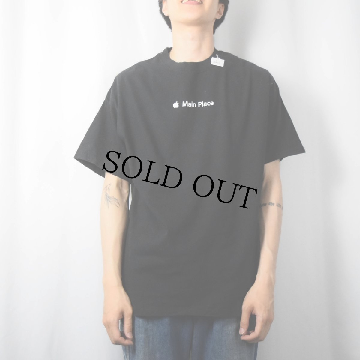 画像2: Apple "Main Place" ロゴプリントTシャツ BLACK XL (2)