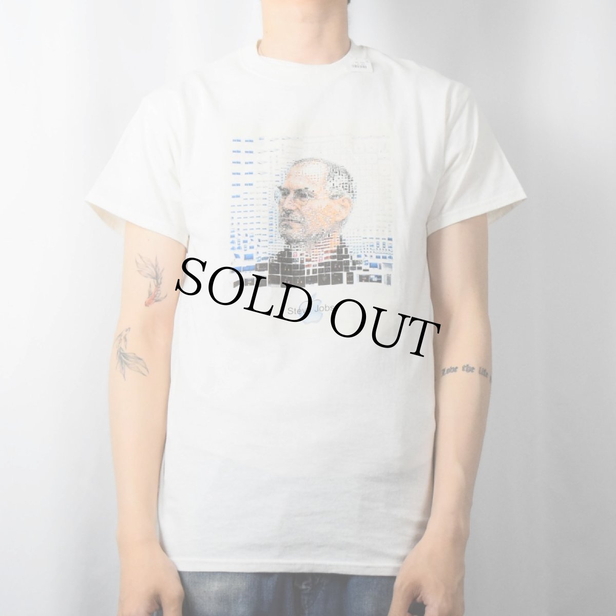 画像2: Apple "Steve Jobs" モザイクアート プリントTシャツ S (2)