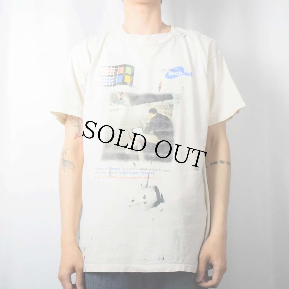 画像2: Microsoft Tech Net コンピューター企業 プリントTシャツ XL (2)