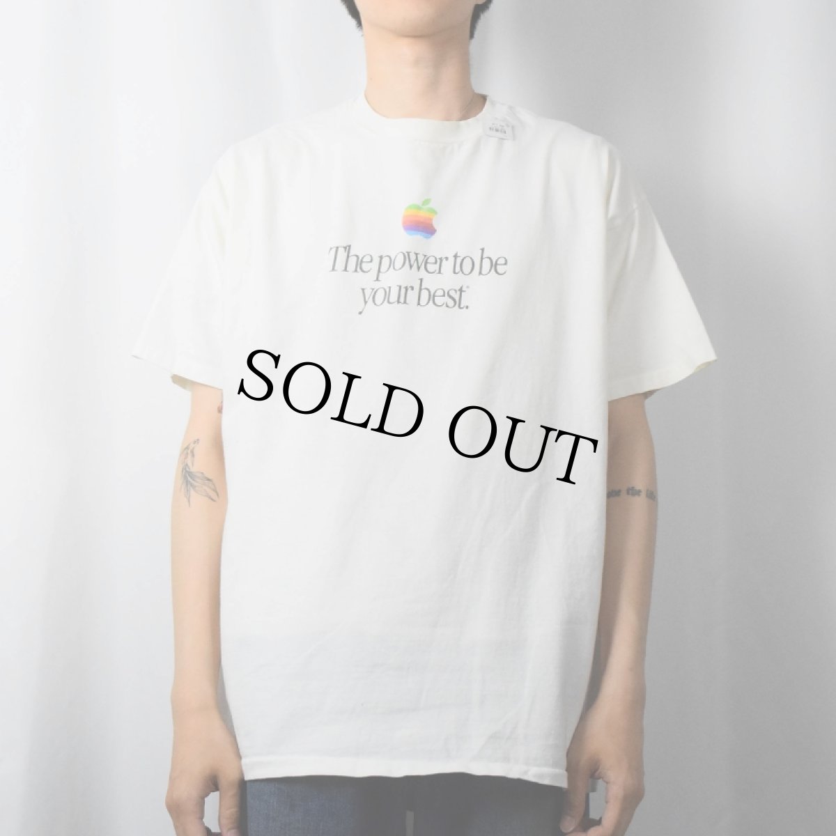 画像2: 90's Apple USA製 "The power to be your best." レインボーロゴプリントTシャツ XL (2)