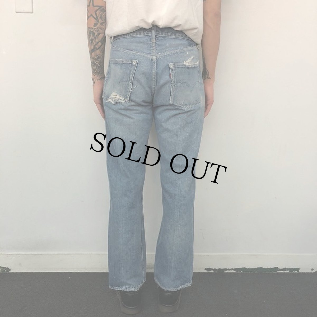 画像5: 60's LEVI'S 501XX BIGE デニムパンツ W30 (5)