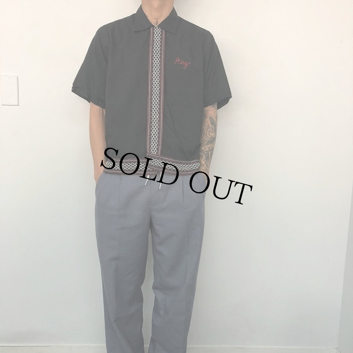 画像5: 60's King Louie Black Bowling Shirt M (5)