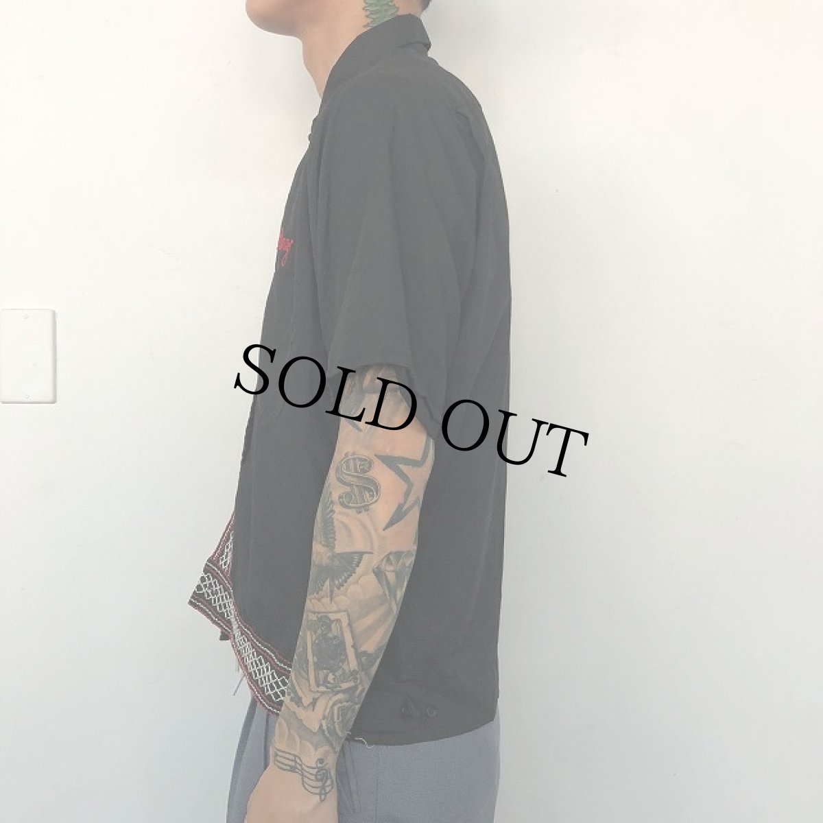 画像3: 60's King Louie Black Bowling Shirt M (3)