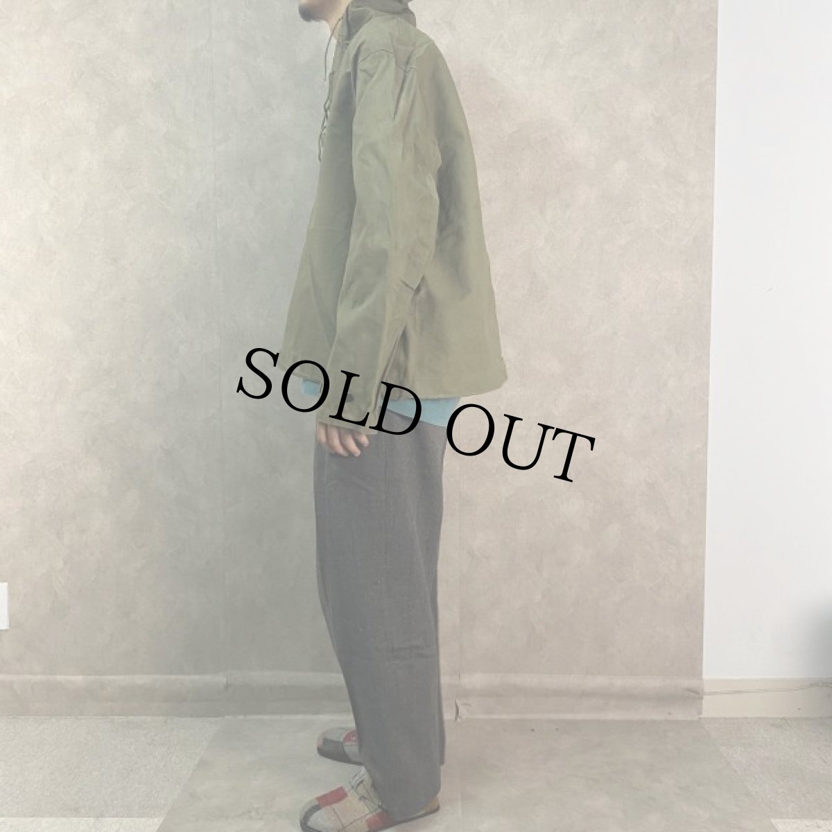 画像3: 40's U.S.NAVY デッキレインパーカー ステンシル入り M (3)