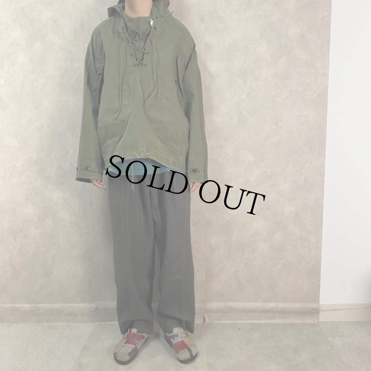 画像2: 60's U.S.NAVY デッキレインパーカー M (2)