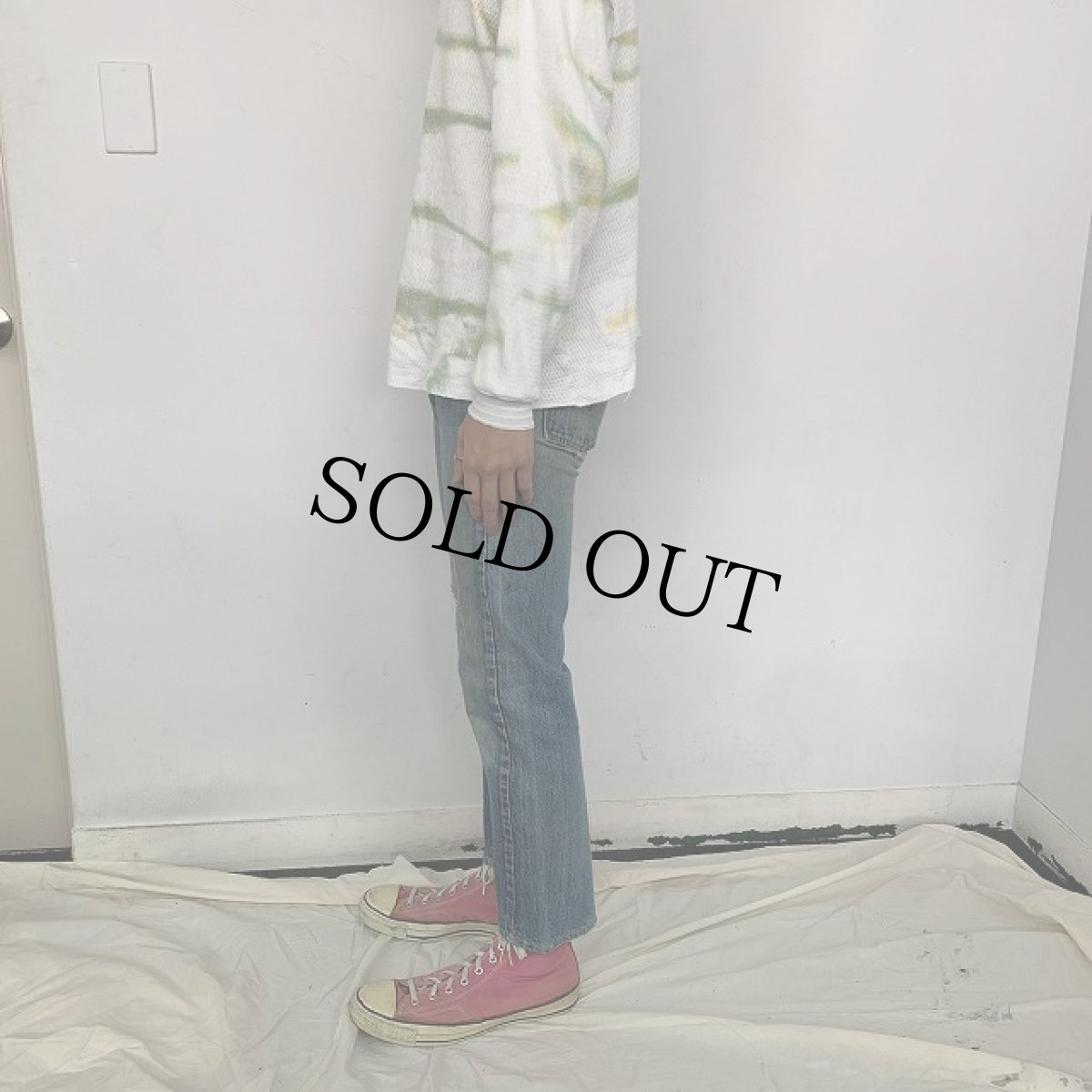 画像4: 70's LEVI'S 505 BIGE デニムパンツ W27 (4)