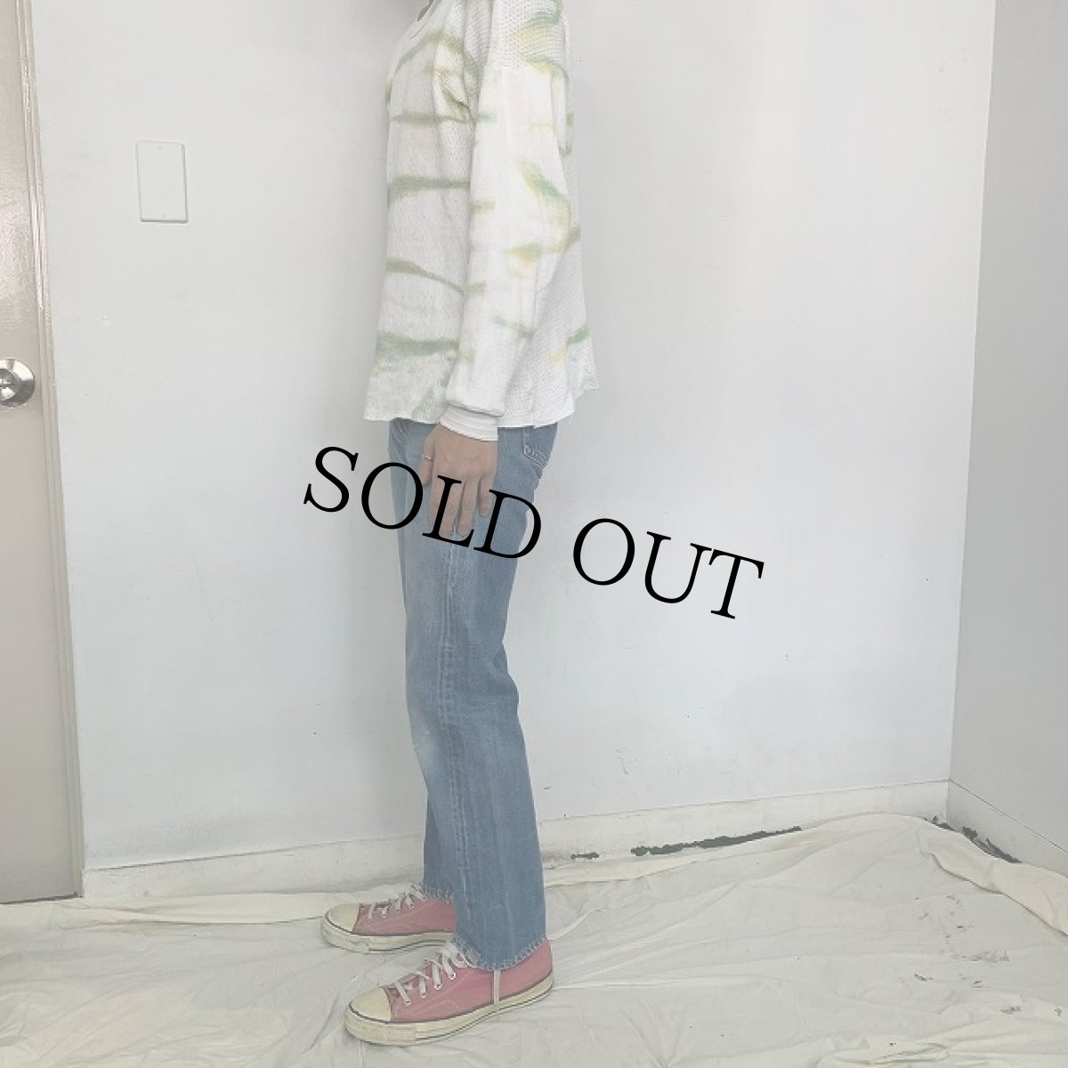 画像4: 70's LEVI'S 505 BIGE デニムパンツ 耳付き W28 (4)