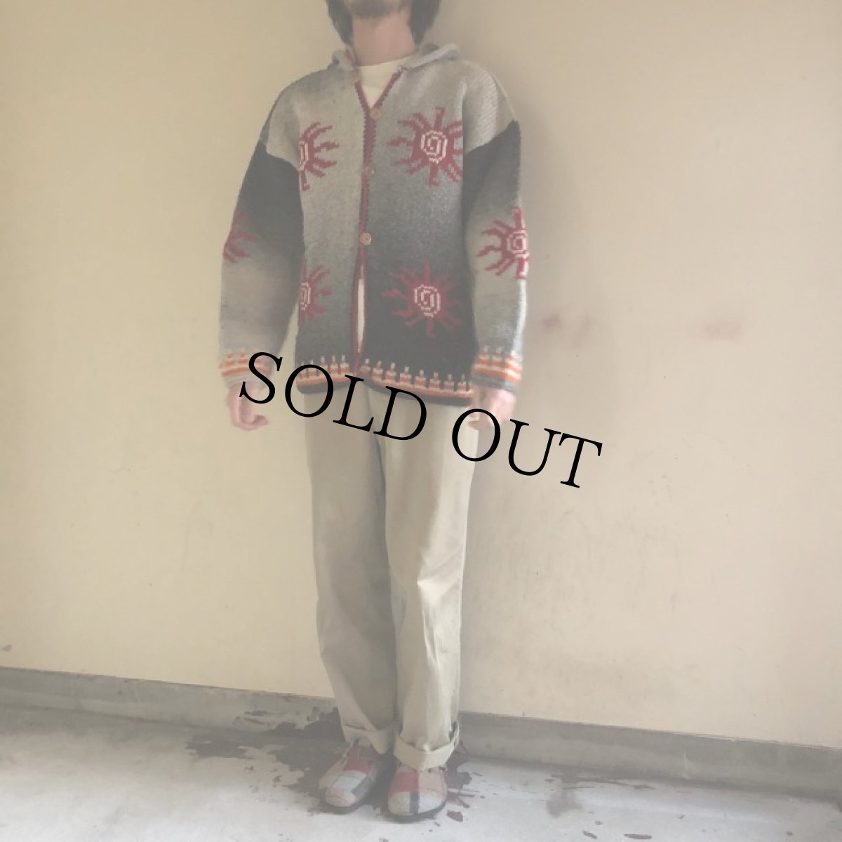 画像2: VINTAGE エクアドル製 ネイティブ柄 エクアドルニットパーカ (2)