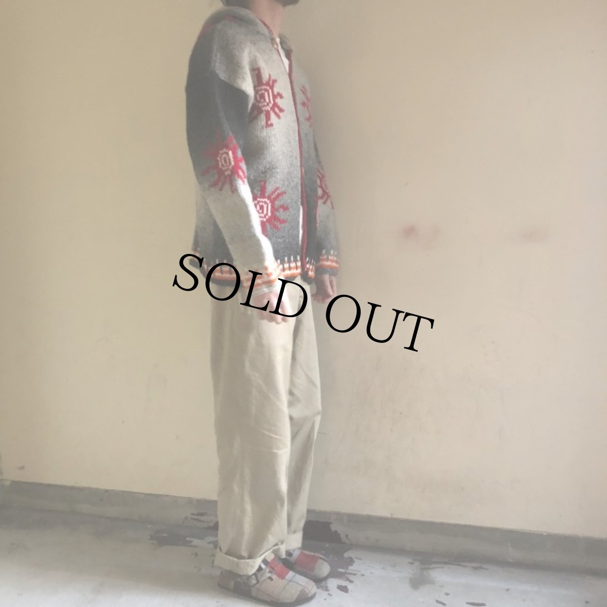 画像3: VINTAGE エクアドル製 ネイティブ柄 エクアドルニットパーカ (3)