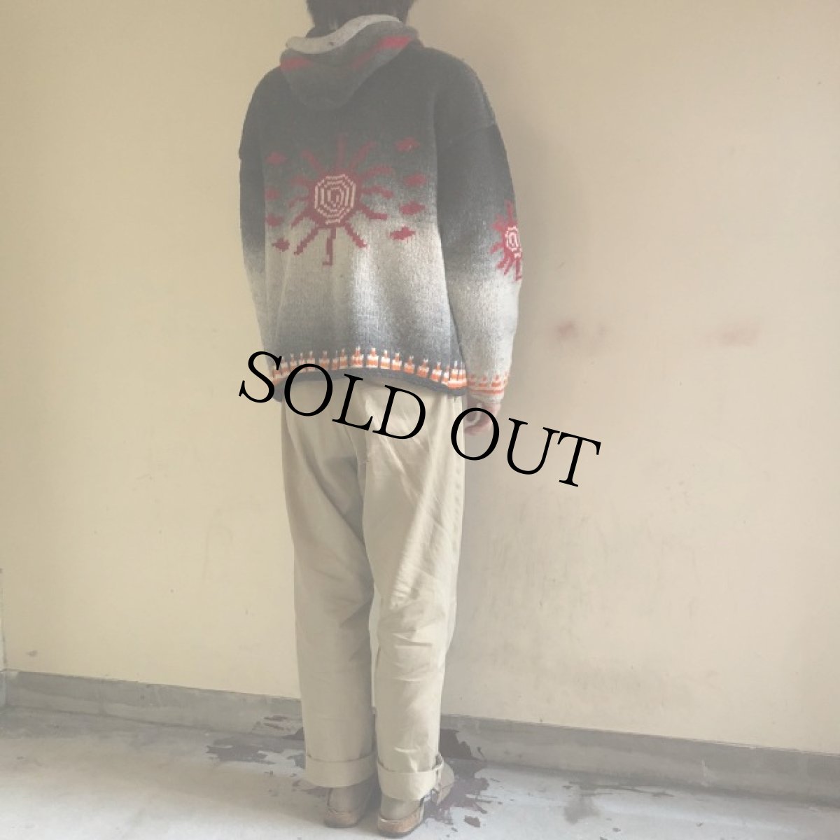 画像4: VINTAGE エクアドル製 ネイティブ柄 エクアドルニットパーカ (4)