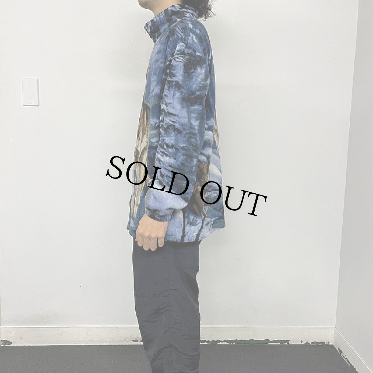 画像4: TRSIL CREST オオカミ柄 フリースジャケット XL (4)