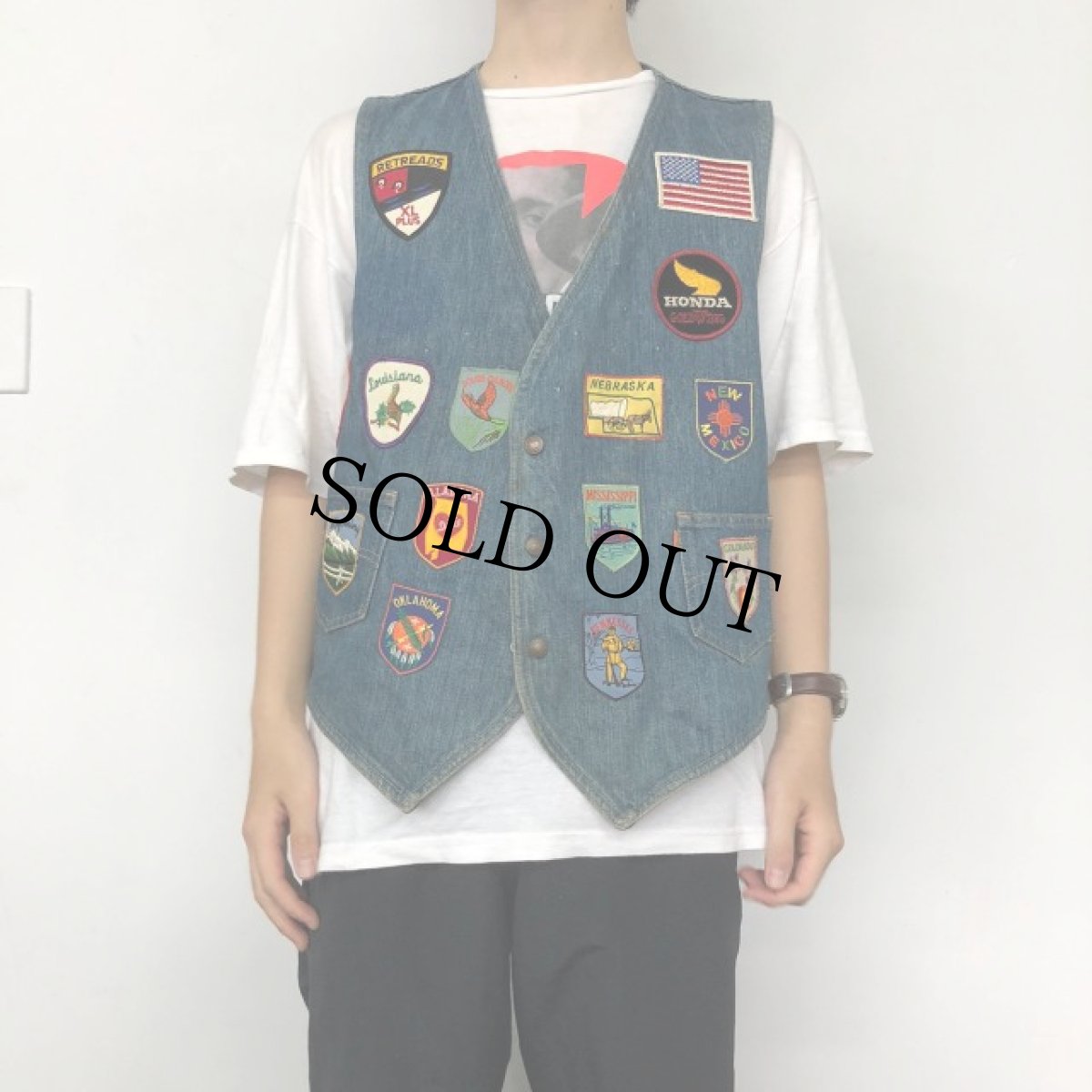 画像3: 70's Levi's USA製 パッチ付き Denim Vest XL (3)