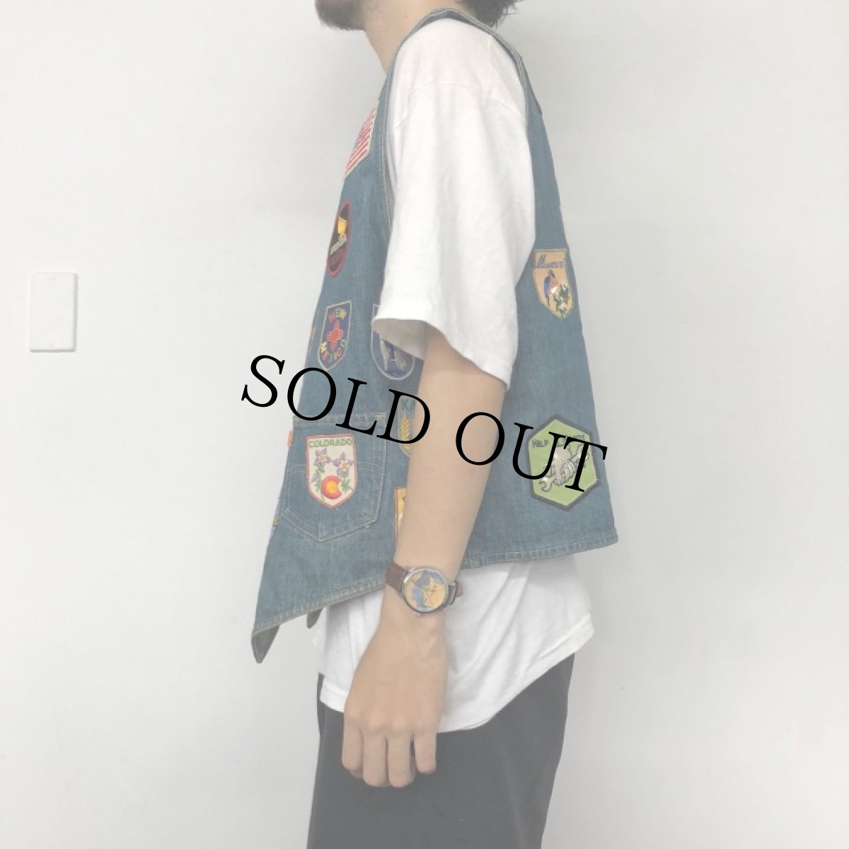 画像4: 70's Levi's USA製 パッチ付き Denim Vest XL (4)
