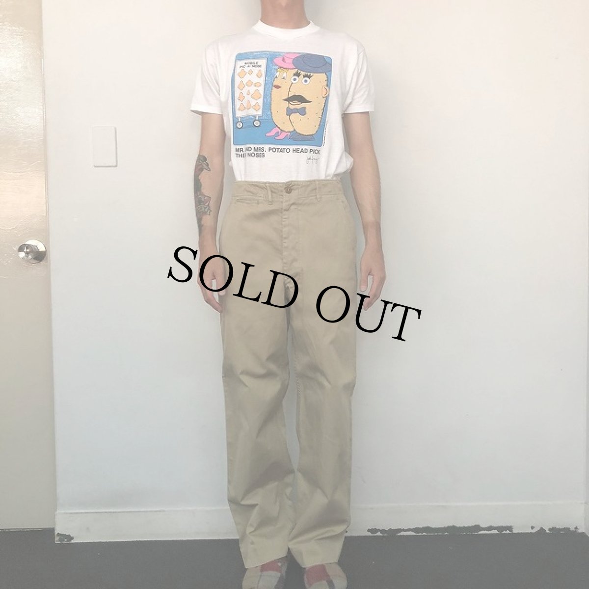 画像2: 50's U.S.ARMY チノトラウザーズ W29 (2)