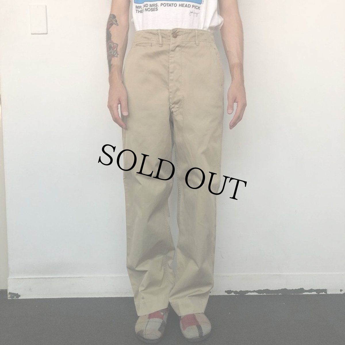 画像3: 50's U.S.ARMY チノトラウザーズ W29 (3)