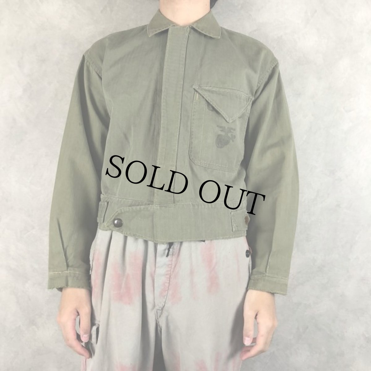 画像2: 40〜50's USMC HBT Jacket (2)