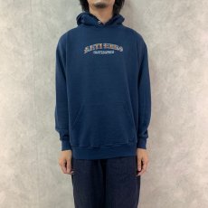 画像2: 90's ANTI HERO ロゴプリント スウェットフーディー NAVY L (2)