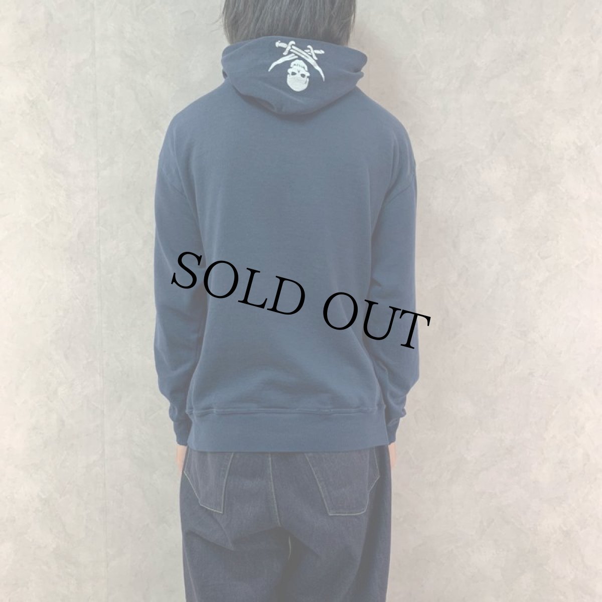 画像4: 90's ANTI HERO ロゴプリント スウェットフーディー NAVY L (4)