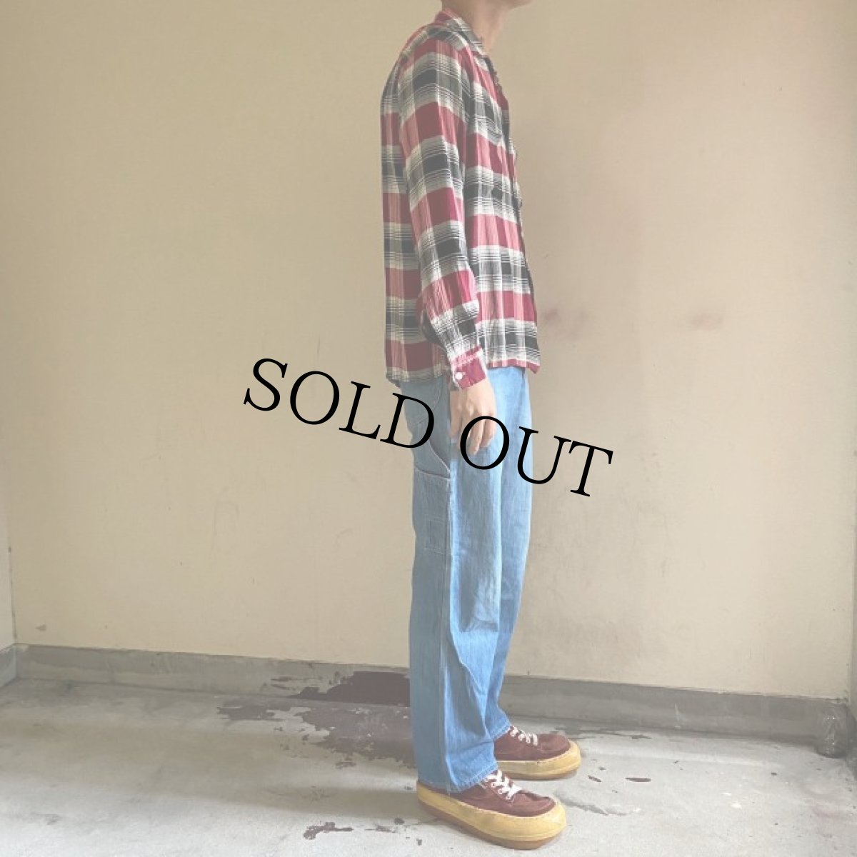 画像3: 50's PENNEY'S TOWNCRAFT チェック柄 オープンカラーシャツ 15-15 1/2 (3)