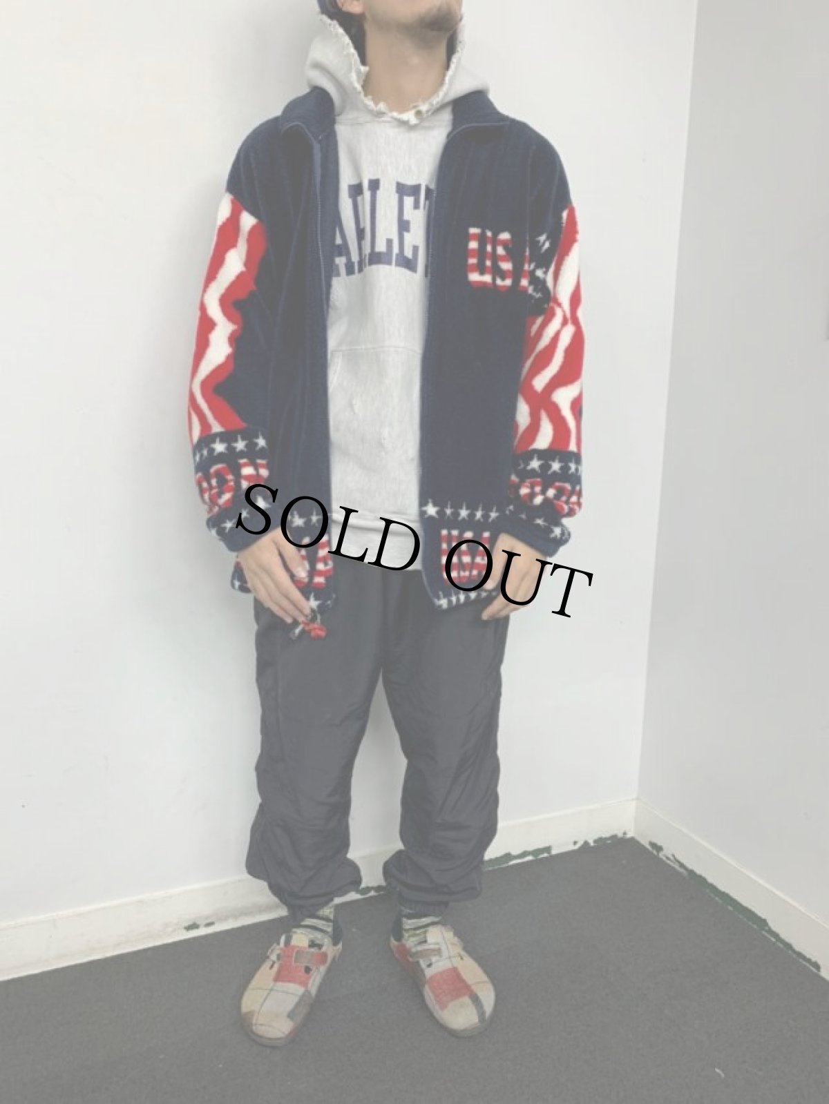 画像3: BLACK MOUNTAIN USA製 星条旗柄 フリースジャケット XL (3)