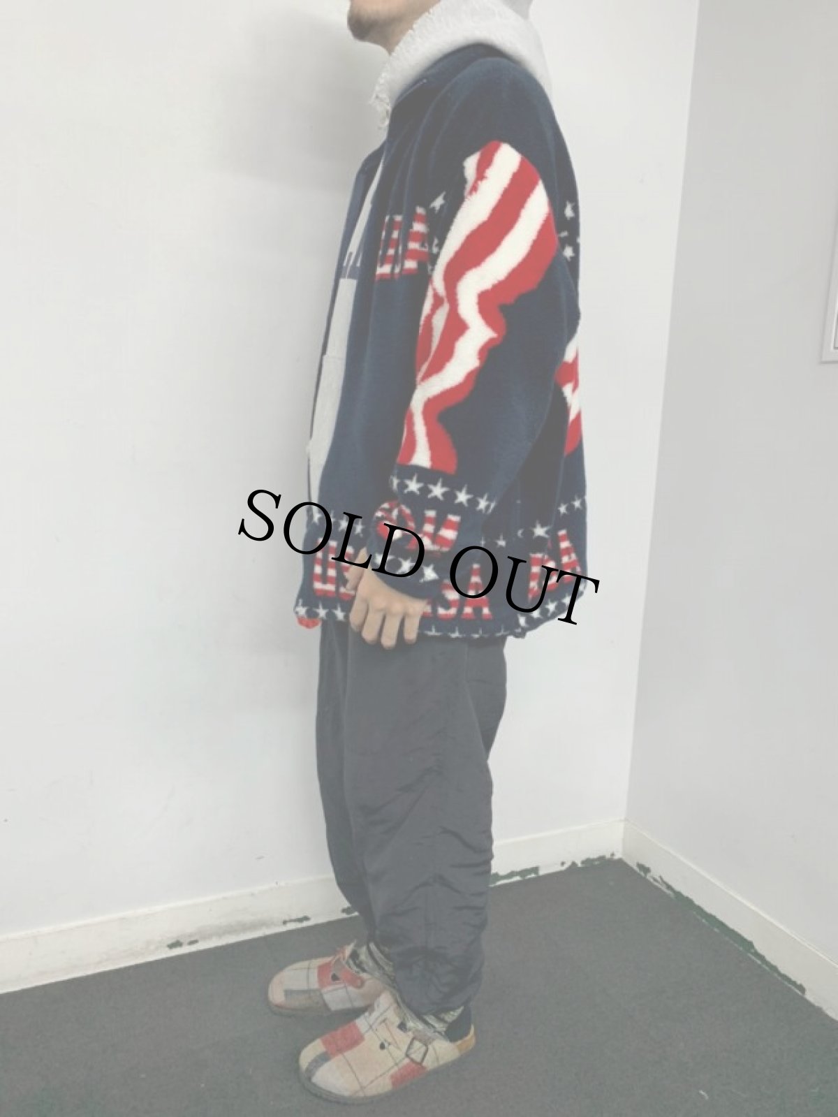 画像4: BLACK MOUNTAIN USA製 星条旗柄 フリースジャケット XL (4)