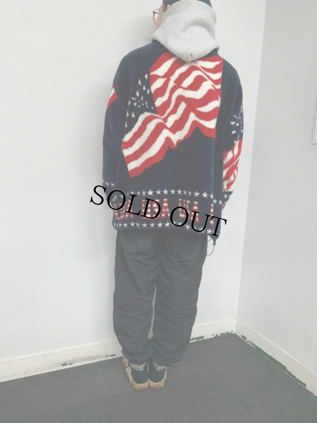 画像5: BLACK MOUNTAIN USA製 星条旗柄 フリースジャケット XL (5)